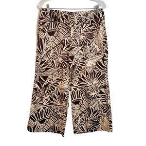 Willi‎ Smith Tropical Print Pants Hawaiian Beach Wide Leg Crop Womens Sz 6